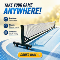 Red de Pickleball Portátil Plegable con Base con Ruedas, Construcción de Tubos Galvanizados, Fácil de Instalar, Impermeable, Lista para Competición