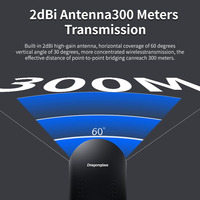 Punto de Acceso Inalámbrico para Exteriores de 300 Mbps y 2.4 GHz, Puente WiFi de Largo Alcance con PoE para Comunicación y Redes