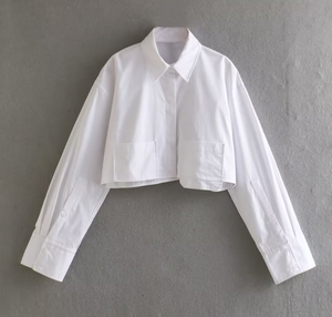 Şeker Rengi Bayan Kısa Stil Bluz - Product Image 6