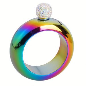 Botella de Vino Oculta en Forma de Brazalete, Portátil, de Acero Inoxidable 304, de 3.5 oz, con Tapa de Cristal, para Fiestas, Viajes, Regalo, Accesorios para Mujer - Product Image 2