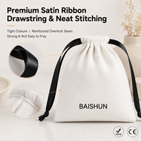 Pochette en coton sergé réutilisable avec logo personnalisé, sacs à cordon en coton pour vêtements et chaussures