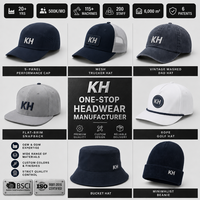Casquette de camping 5 panneaux en nylon imperméable avec logo personnalisé OEM ODM, fermeture à cordon, visière courte, chapeau de sport d'extérieur unisexe