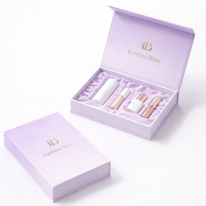 Boîte d'emballage cosmétique personnalisée recyclée, boîte cadeau rigide magnétique pour kit de maquillage de démarrage, estampage à chaud or, impression personnalisée, fabricant - Product Image 2