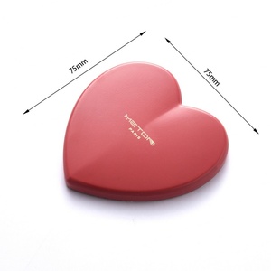 Miroir de maquillage vintage en forme de cœur rouge, miroir cosmétique avec logo imprimé, miroir de poche portable - Product Image 4