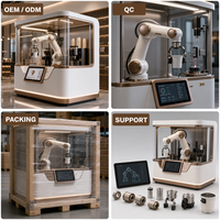 Kiosque à café automatique avec barista robotisé, machine à expresso commerciale, configuration en libre-service sans personnel