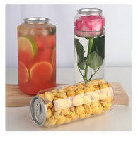 # Lata de plástico PET de calidad alimentaria de 202 55 mm para bebidas, con tapa de aluminio de fácil apertura.