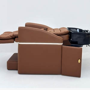 Fauteuil-lit électrique moderne pour spa capillaire, mobilier de salon en métal avec bassin en fibre de verre dissimulé pour salons de beauté et salons de coiffure - Product Image 6