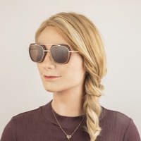 Lunettes de soleil en bois métallique unisexe Lunettes de soleil classiques haut de gamme écologiques Accessoires de plage Cadeau pour filles