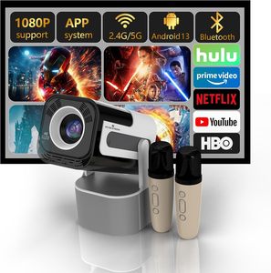 TSD-320 Native 720P LCD LED Chiếu 200 ANSI Lumens Mini Xách Tay Chiếu Với Microphone Thông Minh Không Dây Android Máy Chiếu - Product Image 5