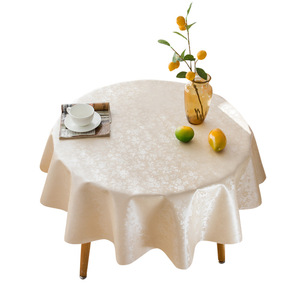 European Style Round Pu <b>Tablecloth</b> Printed Plants And Flowers <b>Waterproof</b> Banquet Use Household Cover Cloth - Product Image 5
