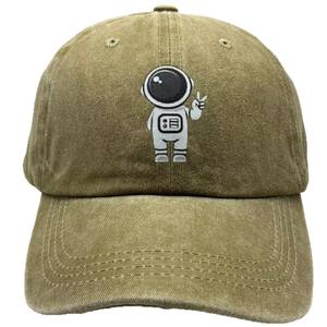 Vente chaude Lavé Soft Top Petit Astronaute Imprimé Denim Batte De Baseball Versatile Casual Duckbill Cap - Product Image 3