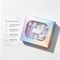 Boîte en papier ovale irisée personnalisée pour kit de voyage cosmétique, emballage pour mini-kit de voyage