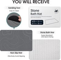 Tapis de bain en pierre de diatomite CF BDMB94, nouveau, vente en gros, pour comptoir de cuisine, tapis de salle de bain naturel pour animaux de compagnie, facile à nettoyer