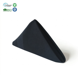Servilletas de Satén de Algodón Negras Personalizadas de Lujo al por Mayor, 20x20 Pulgadas, Tela Lavable de Alta Calidad para Decoración de Comedor de Alta Gama - Product Image 1