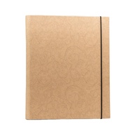Carpeta de Presentación Personalizada A5 de Cartón con Anillas Expandibles, Papel Kraft de 120g, 261x325mm, Anillas en D, para Uso en Oficina