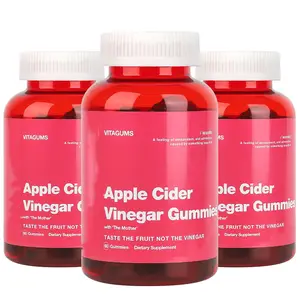 OEM有机苹果醋软糖全天然纯素食ACV与叶酸和维生素B6和B12减肥