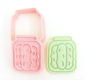 Moule à biscuits 3D en forme de bouteille de dessin animé et de tranches de concombre, découpoir à biscuits gaufré DIY - Product Image 4