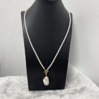 Collar con Colgante de Perlas Barrocas en Forma de Arroz de 3-4mm, Calidad 3A, Perlas Naturales de Agua Dulce Sueltas con Cadena Fina para Mujer, Venta al Por Mayor