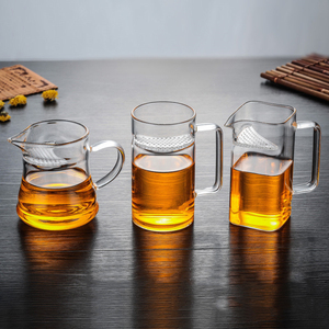 Petit pichet en verre pour le thé et la couleur du lait poignée <span class=keywords><strong>Gong</strong></span> chinois Kung <span class=keywords><strong>Fu</strong></span> Cha Hai tasse d'équité partage pichet Dao Bei café service à thé - Product Image 4