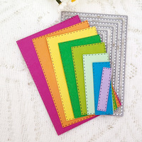 Fustella Personalizzata Rettangolare con Bordo Floreale in Acciaio al Carbonio, Stencil per Fustellatura e Goffratura per Cartoleria Fai da Te, Scrapbooking e Creazione di Biglietti