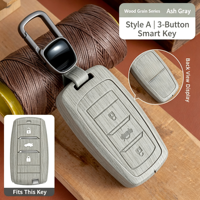 Étui de protection en métal pour clé de voiture Vinfast VF3 VF5 VF8 VF9 LUX, coque de protection en grain de bois, porte-clés, accessoires intérieurs auto