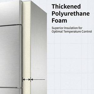 <span class=keywords><strong>Congélateur</strong></span> vertical mobile à <span class=keywords><strong>double</strong></span> température en acier inoxydable à 4 portes, classe énergétique A, adapté à la restauration - Product Image 6