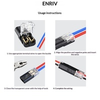 Connecteur d'éclairage LED détachable de type D2 sans soudure ni dénudage, borne de connexion rapide à double fil, Chine