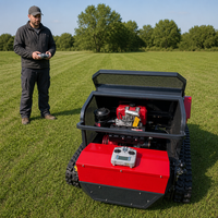 Tondeuse à gazon télécommandée avec démarrage électrique, moteur diesel, largeur de coupe de 1200 mm pour le désherbage des zones sauvages