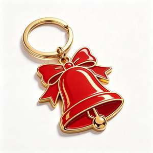 Porte-clés en métal sur le thème de Noël, prix d'usine, personnalisable, pour souvenirs de vacances et marchés de cadeaux - Product Image 3