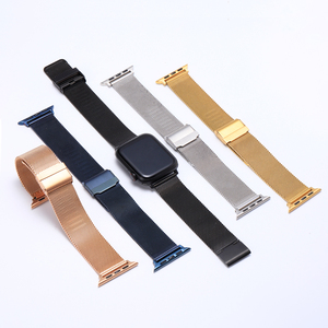 <span class=keywords><strong>Bracelet</strong></span> de montre milanais Bracelets en acier inoxydable Boucle en <span class=keywords><strong>maille</strong></span> métallique personnalisée pour Appl-e Iwatch 38 40 41 42 44 45mm - Product Image 2