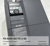 Variateur de fréquence Mitsubishi FR-A840-00770-2-60 30KW 380V-480V triphasé pour moteur, multi-étiquettes 57A 590Hz, contrôle vectoriel sans capteur, CE