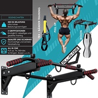 Wellshow Sport Barra de dominadas 4 en 1 para puerta, Barra de flexiones, Soporte para flexiones, Entrenador de tiras