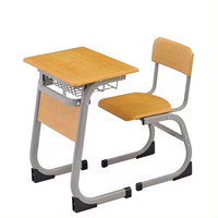 Ensemble de bureau et chaise d'étude pour étudiants en gros avec étagère à livres métallique, mobilier éducatif pour salles de classe pour enfants et étudiants