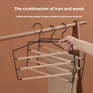 Tùy Chỉnh Tủ Quần Áo Tổ Chức Gỗ Áo Móc Áo Với Chống Trượt Kim Loại Móc Nhiệm Vụ Nặng Nề Rộng Vai Traceless Áo Móc Áo - Product Image 4