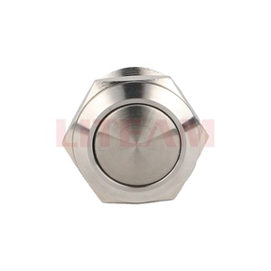 19mm 16mm <strong>Self-Locking</strong> <strong>Push</strong> <strong>Button</strong> Switch Waterproof Flat Metal Momentary Switch 2 Pins Max. 250V Switch Combination Electronic - Product Image 1