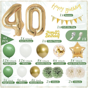 Kit de guirnalda de globos de <span class=keywords><strong>fiesta</strong></span> de aluminio verde salvia de Super <span class=keywords><strong>Septiembre</strong></span> con bandera de cartel de feliz cumpleaños para decoraciones temáticas de Safari salvaje - Product Image 3