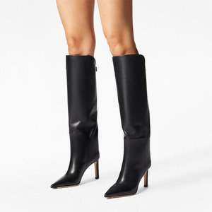 Fabricante personalizado elegante personalizado hasta la rodilla botas de cuero para mujeres Slingback con punta estrecha tacón alto moda de invierno para <span class=keywords><strong>Sum</strong></span> - Product Image 5