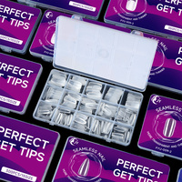 JIEYU 2026 Nouvelle conception PMMA Couverture complète Faux ongles courts français Prêts à l'emploi pour extensions d'ongles