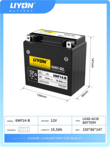 Batterie de moto 12V15.5AH pour 6MF14-B, démarrage instantané à haute capacité de cranking (CCA), pièces détachées et accessoires pour moto - Product Image 2