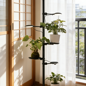 Lot de 3 lampes de culture d'intérieur 8W, plateaux réglables, support de <span class=keywords><strong>plantes</strong></span> sans perçage pour fenêtre et coin, adapté à plusieurs <span class=keywords><strong>plantes</strong></span> en pot - Product Image 2