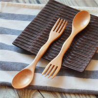 Cuchara-Tenedor Ecológica Personalizada 2 en 1, Cubiertos Reutilizables para Restaurantes, Catering, Viajes y Uso Diario