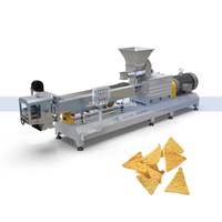 Línea de Producción de Chips de Tortilla y Doritos, Línea de Producción de Chips de Maíz con Máquinas Clave, Mezcladora y Freidora para Productos de Grano