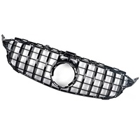 Calandre avant de voiture noire brillante de style GT adaptée à Mercedes Benz W205 Classe C C250 C300 C350 Type sport Année 2019-2021