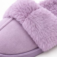 Pantoufles croisées plissées en peluche lavande, mules d'intérieur en mousse à mémoire de forme EVA, chaussures souples pour la maison