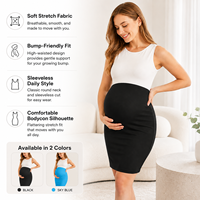 Jupe longue de maternité grande taille Emotion Moms en tissu tissé respirant, motif uni, idéale pour le printemps et les tenues de bureau formelles pour femmes enceintes