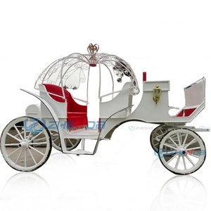 Carruajes de Caballos Blancos con Forma de Calabaza para Bodas, Carruaje Real de Cenicienta para Princesa, Carruaje Eléctrico de Cenicienta, Carruaje de Calabaza para Boda - Product Image 1