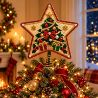 Décorations d'arbre de Noël Pafu : étoile perlée, Père Noël, renne, pain d'épices, perles, diamants, ensembles de décorations pour le sommet de l'arbre de Noël, kits de bricolage pour le sommet de l'arbre de Noël