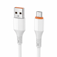 Câble de charge Micro USB blanc, USB-A vers Micro USB, pour smartphone Android, tablette, batterie externe, voiture, maison, bureau, voyage