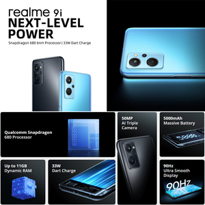 Toàn cầu phiên bản realme 9i 4GB 128GB điện thoại di động 6.6 ''90Hz Hiển thị điện thoại thông minh 50MP ai Ba máy ảnh điện thoại di động 5000mAh Pin - Product Image 2