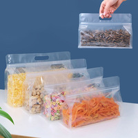 Gratis sample, geen minimale afname, voorraad voor winkels, gedroogd fruit, granen, zijdelings gesealde transparante staande achthoekige zak met handvat